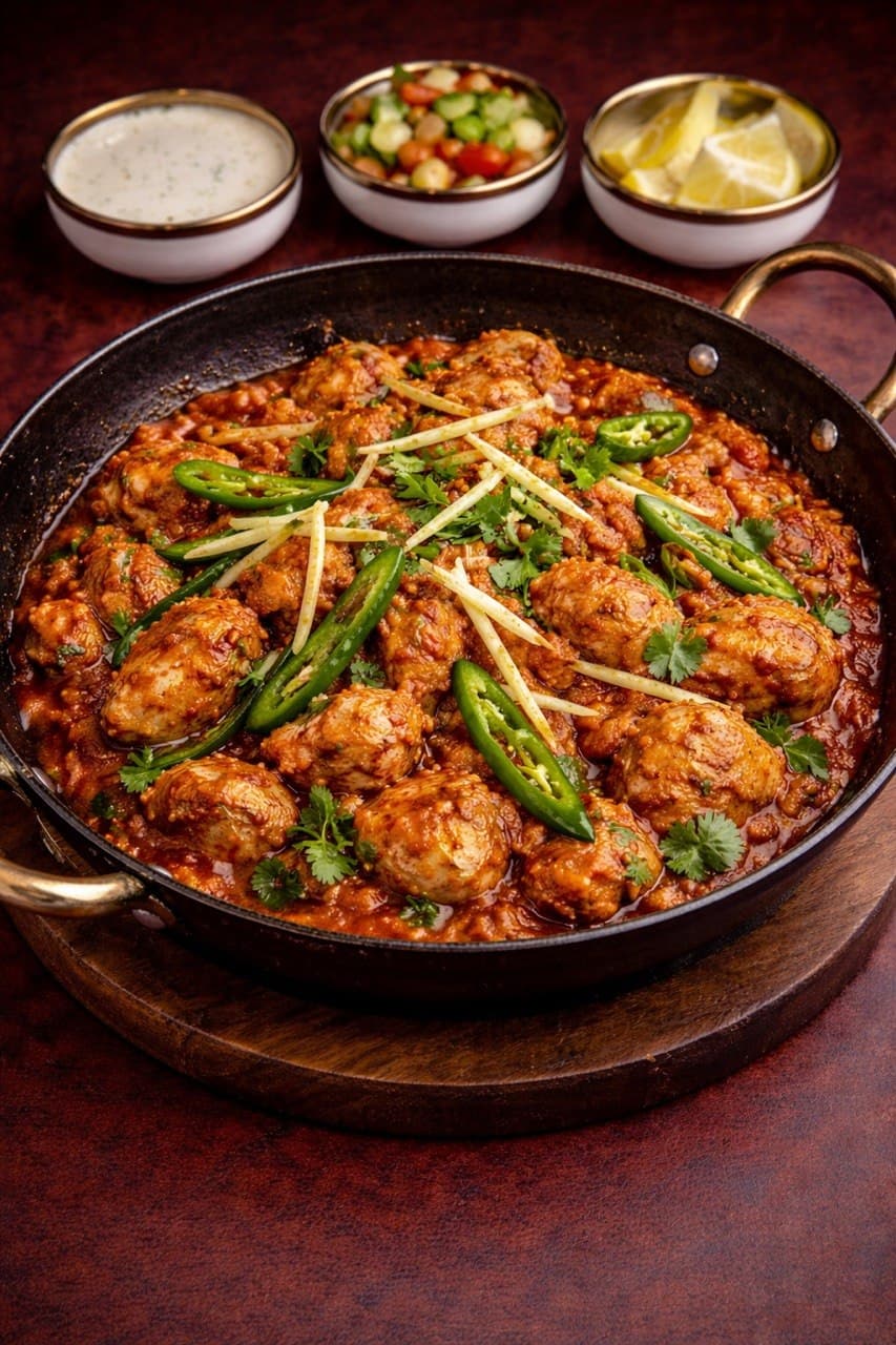 Chicken karahi lunch plate